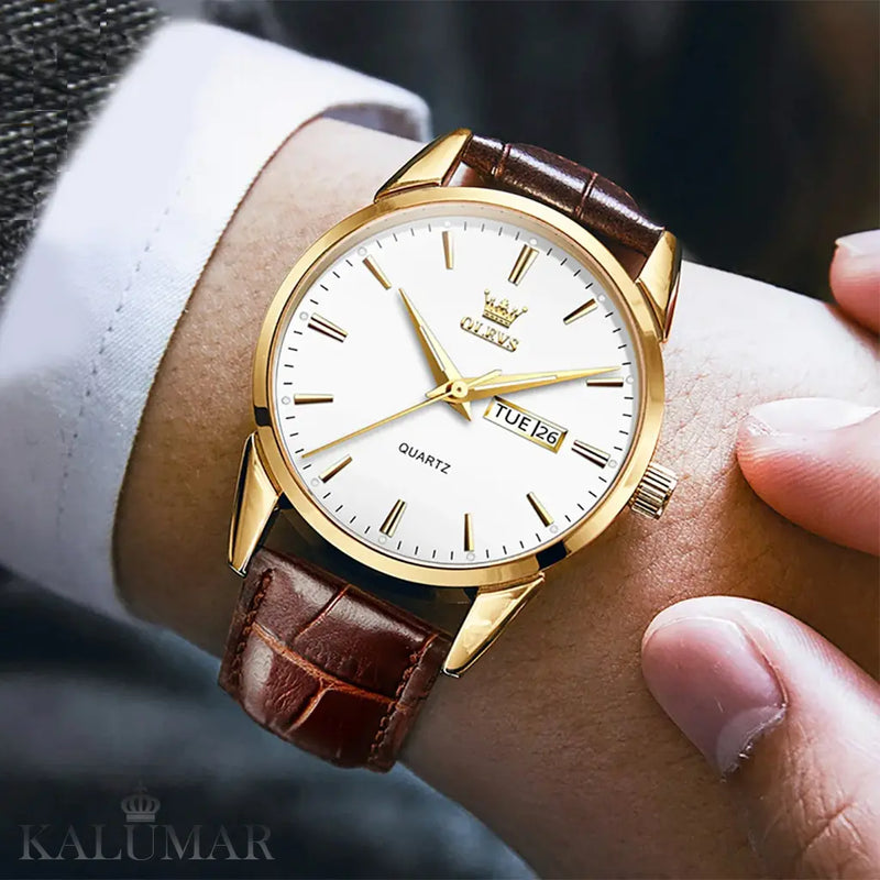Relógio Masculino Aureus Olevs-KALUMAR (+BRINDE)