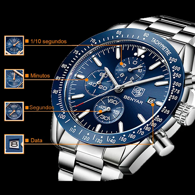 Relógio Masculino Steel Benyar-Kalumar
